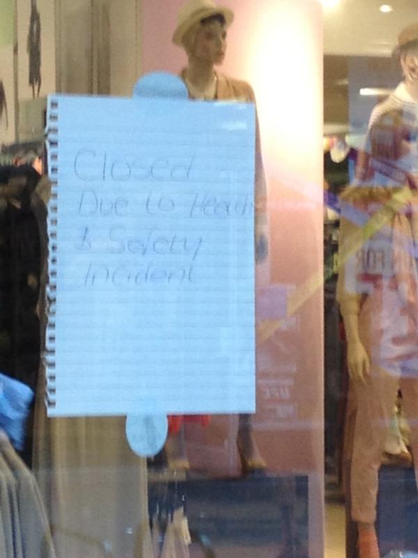 Middlesbrough branch of Top Shop closed due to "health and safety incident". Fire appliances have been in attendance.