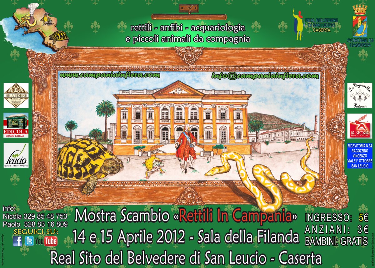 RettiliC's tweet photo. Fiera Scambio Rettili in Campania 14-15 Aprile 2012 Belvedere di San Leucio-Caserta http://t.co/5JZ1I6t2