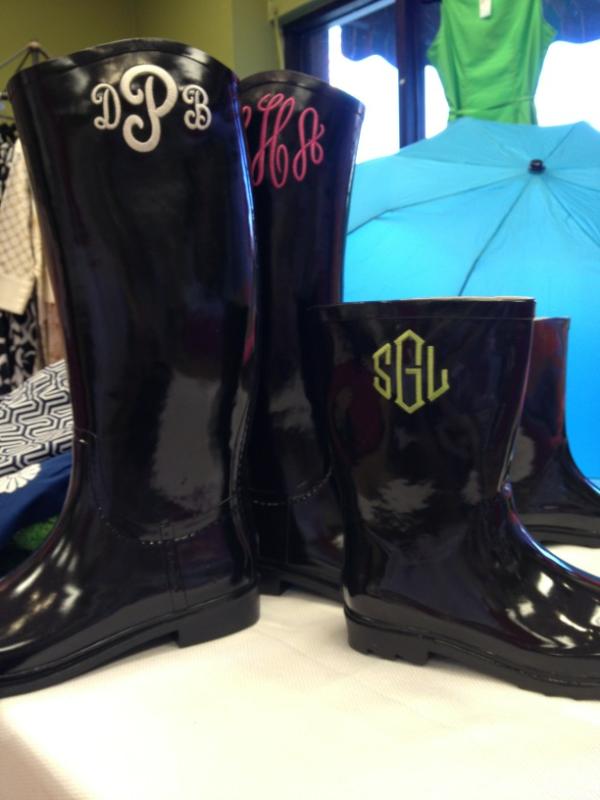 MonogramShopKC's tweet image. Just got monogrammed rain boots for the store!