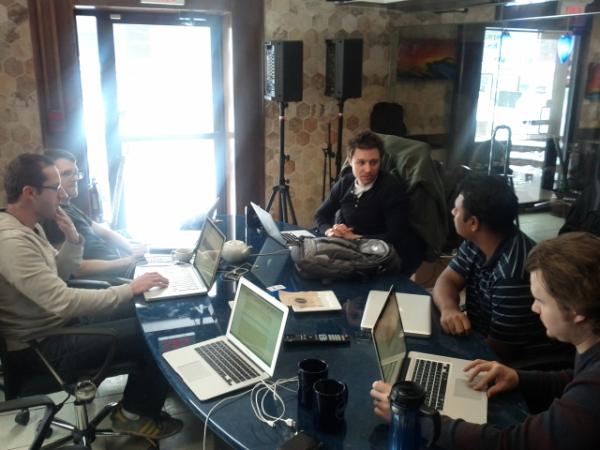 ScottMuc's tweet image. Great turn out at #coffeencode! The dudes from @communitypoint joined us