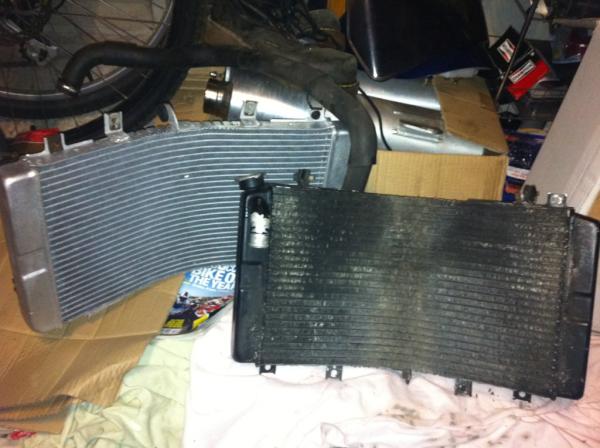 shervintab's tweet image. The old and new radiators. #projectfalcon