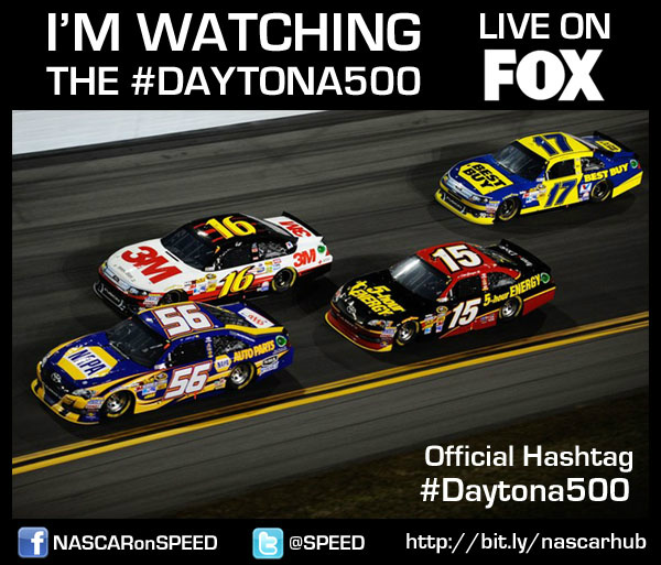 IndyCarOnFOX's tweet photo. RT this photo if you are watching the #Daytona500, LIVE on @NASCARonFOX http://t.co/3WkNNGvi