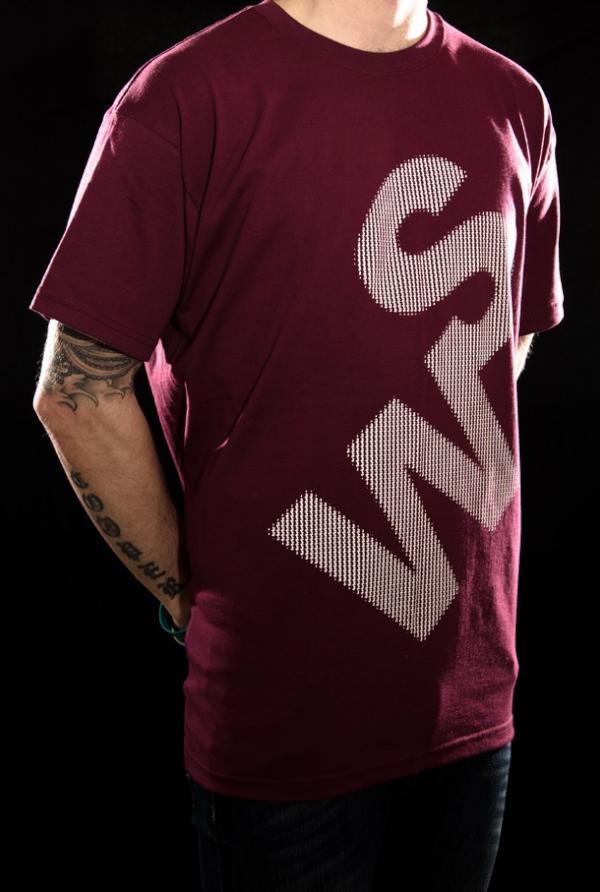 joeyeomans's tweet image. New #WheelScene tee in burgundy modelled by the #handsome @SamCooperPhoto