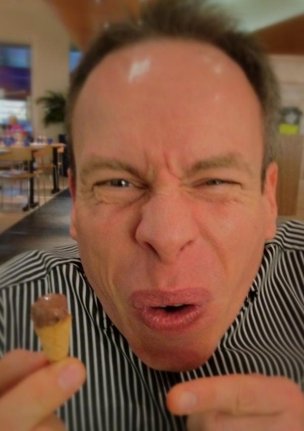 WarwickADavis's tweet photo. I wrestled an Action Man to get his tiny ice-cream cone. Mmmmm... It's 'low' fat too! http://t.co/RZge03MQ