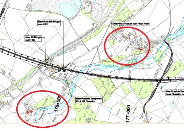 Stoptheroute's tweet photo. @JohnMorrisHello The families of #weeford and #hints may disagree, this is the proposed route not misleading mischief http://t.co/4purpTif