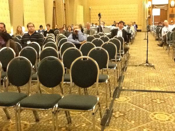 We've got over 50ppl in audience, scattered around.