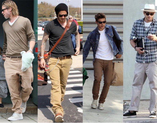 MakenjiOficial's tweet image. Brad Pitt, David Beckham, Zac Efron e Ashton Kutcher - Inspiração: Como usar a Calça Chino.