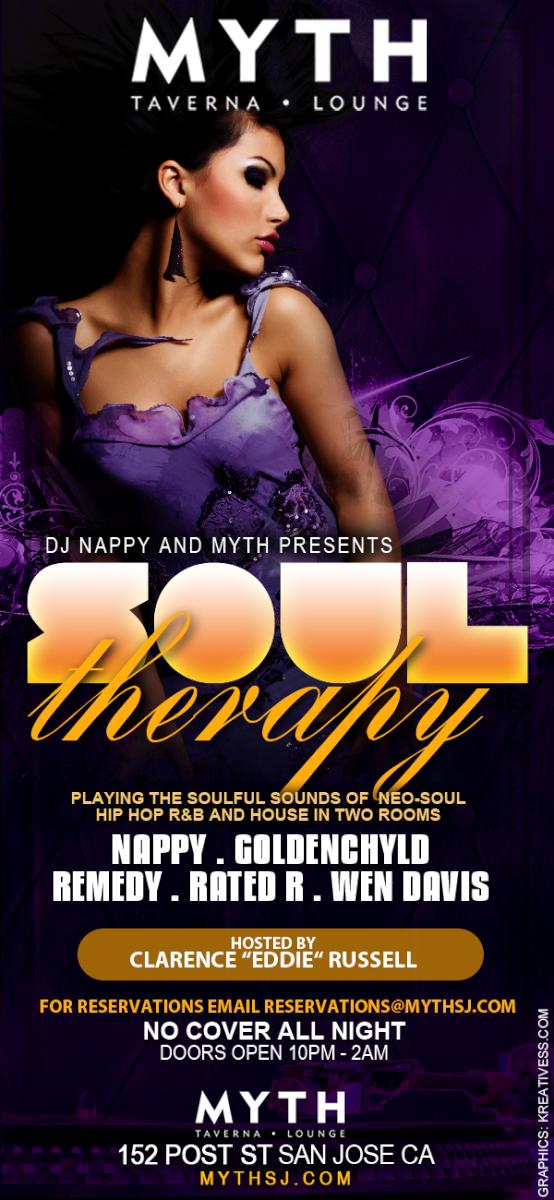 "SOUL THERAPY" IS GOING DOWN 2NITE @ MYTH LOUNGE FEAT DJ'S <a href="/goldenchyld/">-gøłdęńçhyłd-</a>,REMEDY, RATED R, <a href="/wendavis/">wendavis</a> & MYSELF! DOORS @ 10