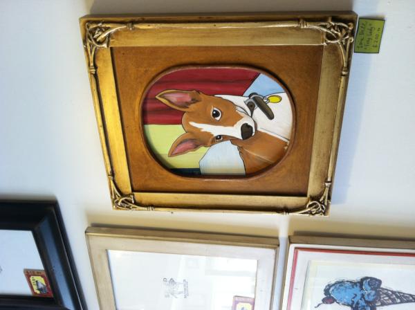 SignAndNumbered's tweet image. Yes, we can do circle frames, thanks for asking. This hand painted original by the woman of the house, Leia Bell, $200.