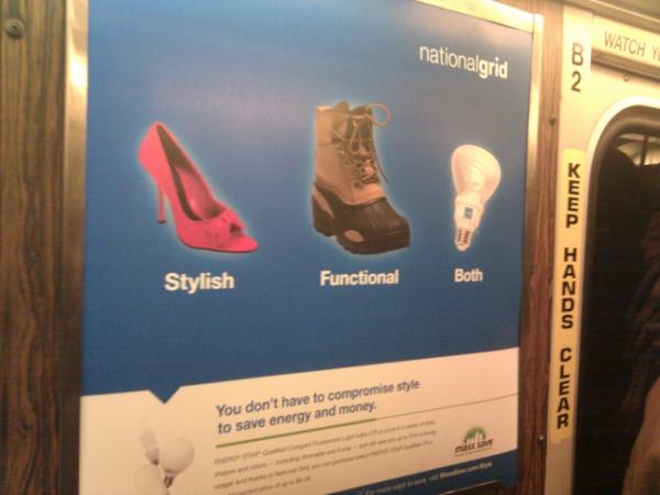 bekahmurphy's tweet image. One of these things is not like the other; one of these things just doesn't belong. #dumbAds #notashoe #nationalGrid
