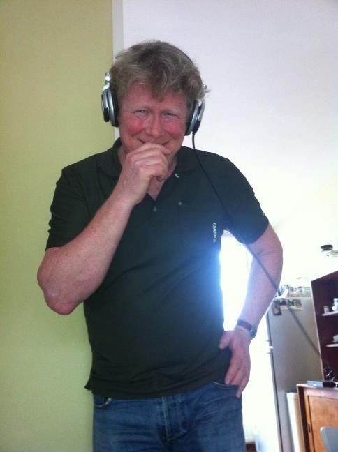 Our bass, Rob, listening to some results. <a href="/VGTheEssence/">The Essence</a>