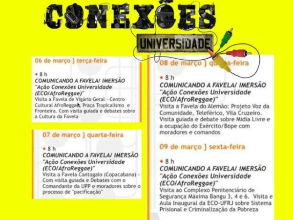 Comunicando a Favela. ECO/UFRJ faz Aula Inaugural em 3 favelas cariocas e Presidio de Bangu junto com o <a href="/AfroReggae/">AfroReggae</a>