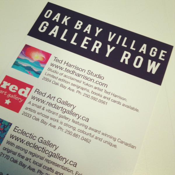 Check out our new Oak Bay Avenue Gallery cards - don't forget to visit the Ted Harrison Studio on your gallery walk!