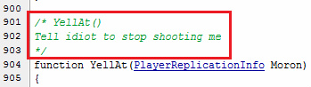 Besty_Goth's tweet image. This is probably the funniest comment I've found while going through UScript files for UDK so far.. #UDK #EPIC #UScript