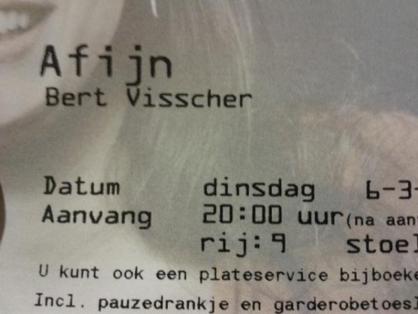 Kolkie11's tweet image. Heerlijk avondje lachen ben ik bang voor...... zin in!!! #bert #visscher #cabaret