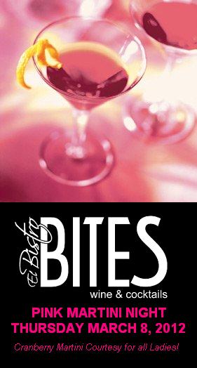 ElBistroGroup's tweet photo. Buenos días! Good morning! Mañana/Tomorrow Pink Martini Night para/for las mujeres/ladies @BITES! http://t.co/oKX3CFvA