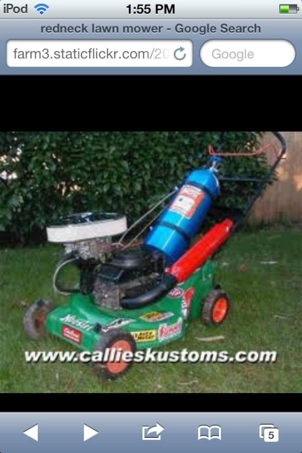 REDNECK4L's tweet photo. YOU know ur redneck when you cut ur grass and find a car #justhappens #redneck #lawnmower http://t.co/lmmA0Uw8