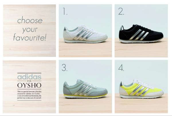 OYSHO on Twitter: "No te pierdas la nueva colección exclusiva de zapatillas adidas Oysho! http://t.co/mReCbLvW" / Twitter