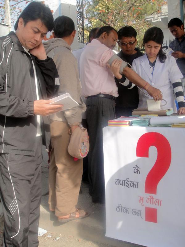Distributing Kidney Disease awareness leaflets on the occasion of WKD 2012