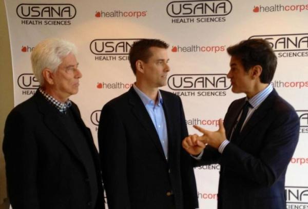 USANA_RESET's tweet photo. Dr. Myron Wentz, founder of USANA, son/CEO Dave Wentz, and Dr. OZ at a press conference. http://t.co/1MWx4iDU