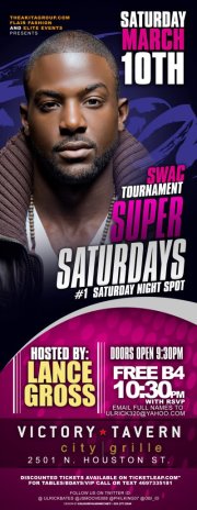UlrickBates's tweet photo. @theswac 2nite join actor @LanceGross host Official #SWACChampionship Aft Party @VT_SATURDAYS callin #AlumsGreeksFreaks http://t.co/J3Bl7Flj