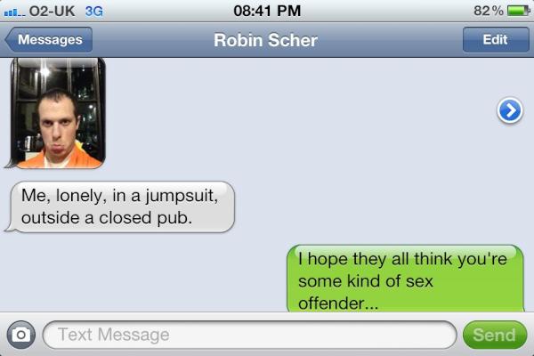 Best moment of the night so far. 
Text from <a href="/robinscher/">Robin Scherbatsky</a>. 
#UJIAPurimParty