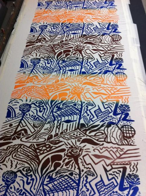 First fabric silkscreen. Yeah!