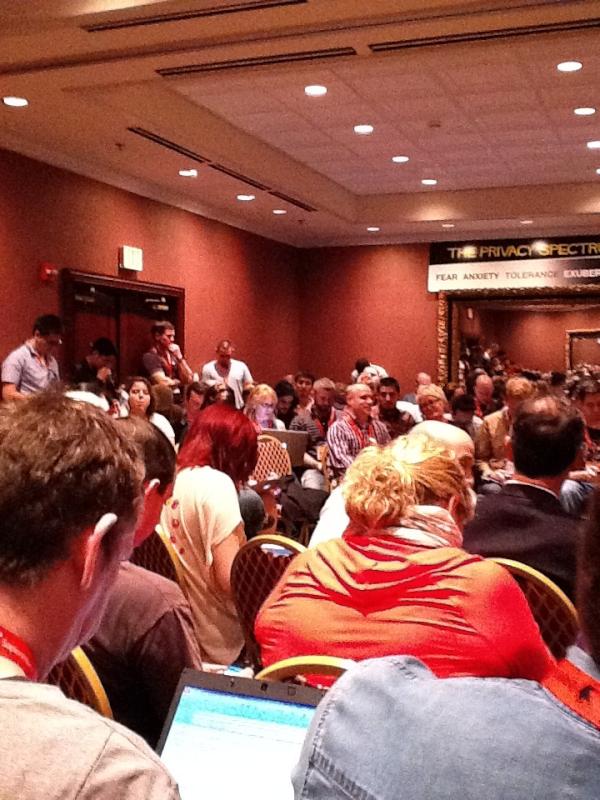 steffperkins's tweet image. Standing room only in F**k Privacy core convo. #sxsw #sxfkprivacy