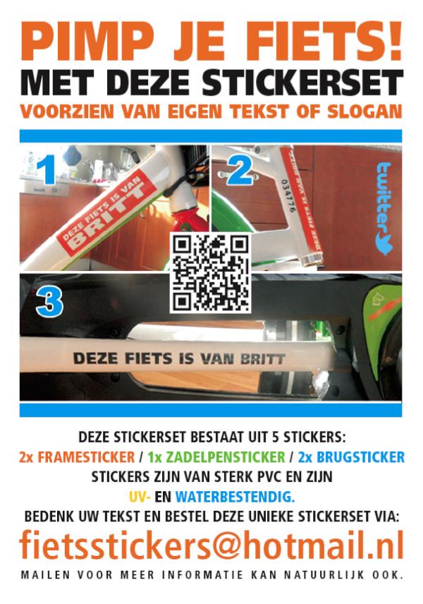 Fietsstickers's tweet photo. @HalloHeusden postcode fiets gewonnen? bestel dan snel de 5-delige fietsstickerset met je eigen tekst. #drunen #Heusden http://t.co/5aEBLrwj