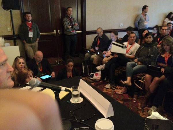 jowyang's tweet photo. The Room at the netbase panel was jammed packed. People standing and sitting on floor #netbaseknows http://t.co/RzfvCKKJ