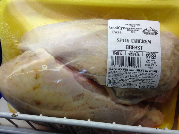 CeramicCanvas's tweet photo. Yuck! Came across a 3.4LB chic breast. WHOLE chics once weigh this. can't imagine the hormones in this bird. no thanks http://t.co/93ndnDA4