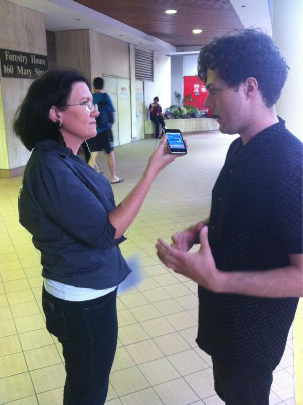 AndrewBartlett's tweet image. @RoryKillen Candidate for Lord Mayor, being interviewed by @TerriBegleyABC #BNEvotes #BrisVotes