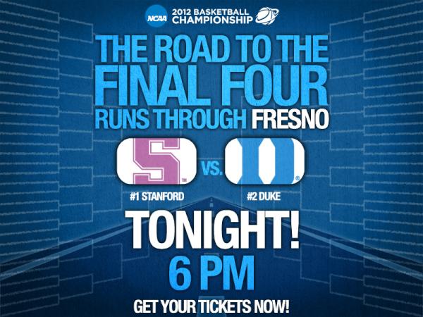 FSAthletics's tweet image. #1Stanford faces #2 Duke at 6pm for an ESPN broadcasted event! Don't miss the big time action in Fresno's backyard!