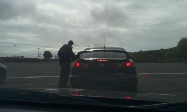 mitsucarsPR's tweet photo. Jeff's giving some awesome pep talks before we hit the turns http://t.co/CposD78V