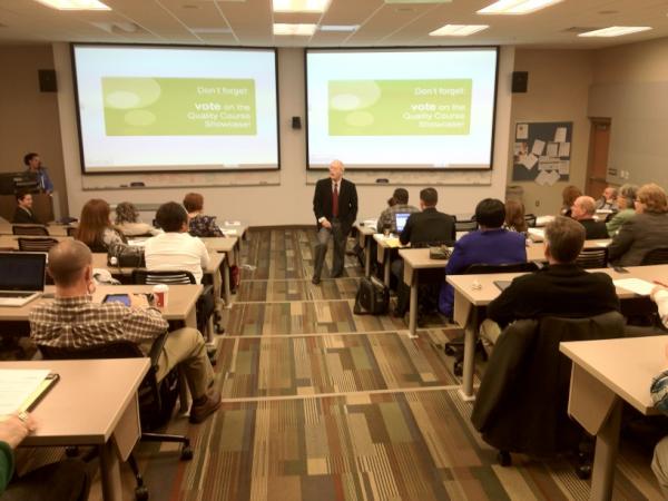 ekunnen's tweet photo. Provost Paul Blake at @ferrisstate talking about advancing @Blackboard in teaching and learning. #mibug http://t.co/A4Zpkc8r