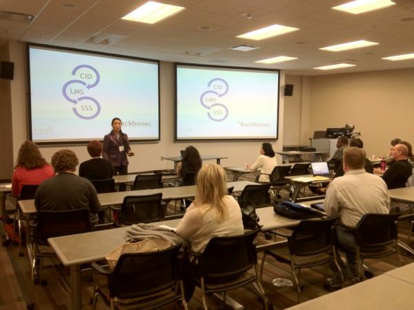 ekunnen's tweet photo. Ming Dai, instructional designer from @CMUMediaChannel talking about online course design in @Blackboard #mibug http://t.co/Cc6ed4oP