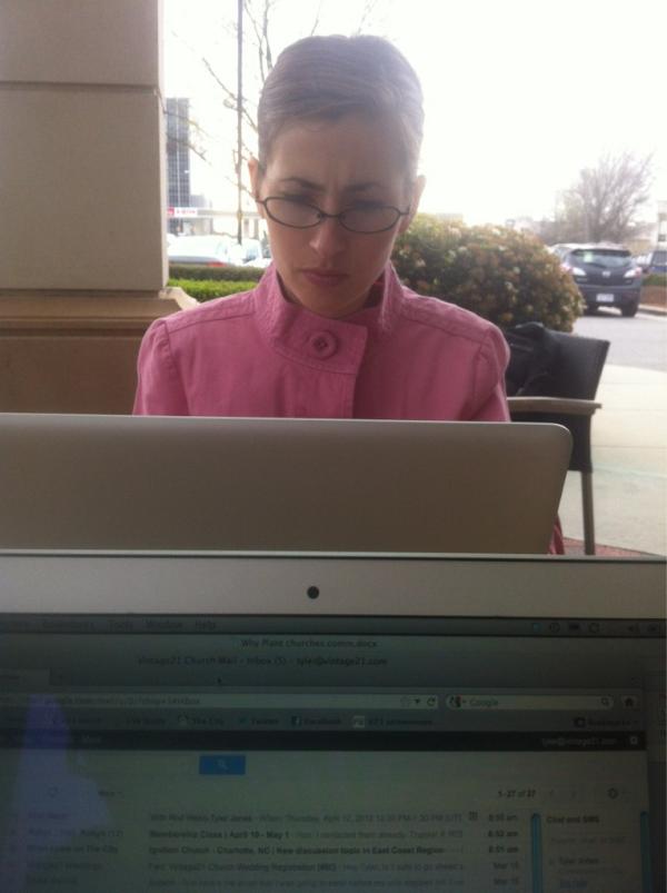 PastorTyler's tweet image. Working outside with my gorgeous wife on 2 sessions for next week's reviveandplant.com conference! Join us?