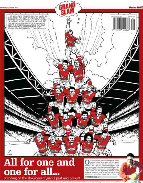 Tomorrows back page of the western mail. Drawn by my talentend husband #patrickgoddard