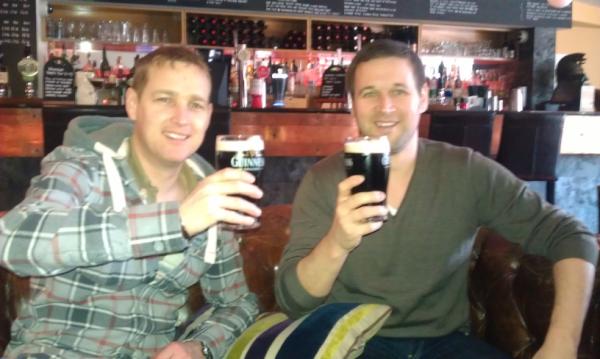 EastClose's tweet photo. Happy belated birthday!!! @markevs01 @MarkWusthoff having a St Patrick's day drink at  @EastClose http://t.co/sZPGn0h5”
