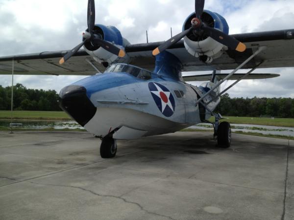 pyrguy's tweet image. Restored Catalina pby flying boat airplane in pre ww2 insignia. Fantasy of flight museum orlando