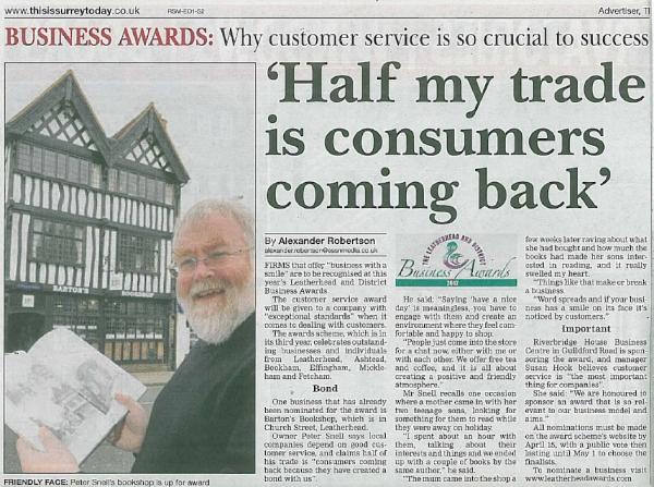 LBA2012's tweet image. Service with a smile? @leatherheadnews covers #LBA2012 Customer Service Award. Enter now at LeatherheadAwards.com