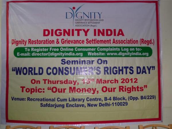 DignityIndia's tweet photo. Dignity India has organised a seminar on World Consumer's Day, Thursday, 15th March 2011 http://t.co/Pnsv1aFI
