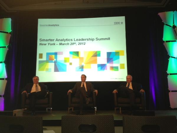 MarkSmithISG's tweet image. IBM technology execs on stage at #smarteranalytics talking shop!
