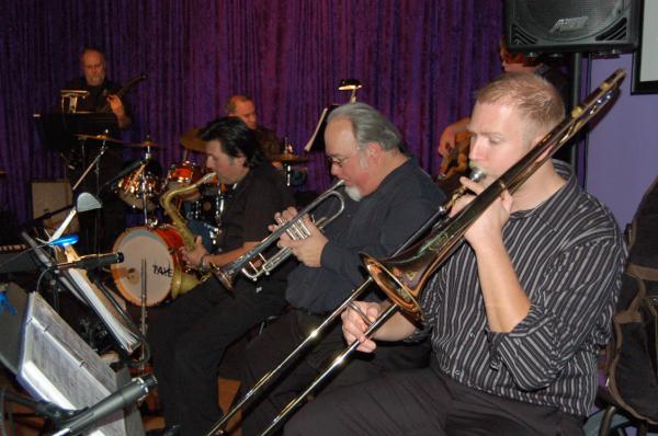 JacksonGBand's tweet photo. The #JacksonGarrettBand horn section, @kennymeier, Stan, and Steve http://t.co/ovxOMiLL