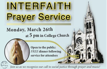 sluifa's tweet photo. @SaintLouisSGA Our 4th Annual Interfaith Prayer Service in College Church on Monday at 5pm! http://t.co/rJLr1Fho