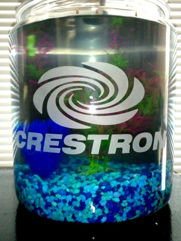 DCOMMAND_AV's tweet image. &quot;CresNet&quot; the Beta set up in his new home! @CrestronHQ , thanks for the jar! We&apos;ve found a great way to keep using it!