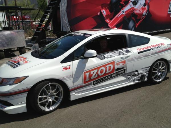 zdravkost's tweet photo. Johnny Rutherford taking the Honda Civic Si for a spin at St. Petersburg. #IndyCar 2012 #FirestoneGP via @kungar https://t.co/W1DaRwOa4Q