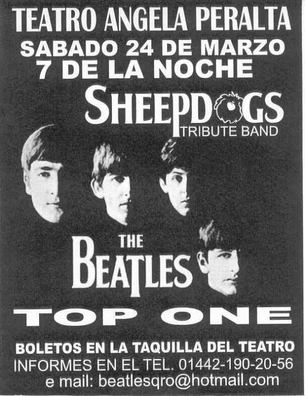 HOY DISFRUTA ESTE EXTRAORDINARIO CONCIERTO
LUNETA 150 PALCOS 100 Y GALERÍA 80
SHEEP DOGS. THE BEATHES
