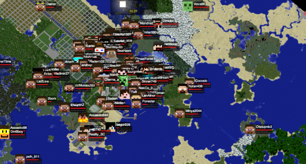 minecraftru's tweet image. Карта сервреа выглядит примерно так —