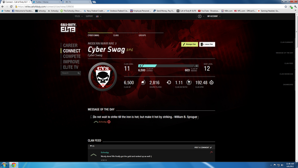 TeamCyberSwag's tweet photo. Team Cyber Swag, COD Elite page! http://t.co/1UYJPAry